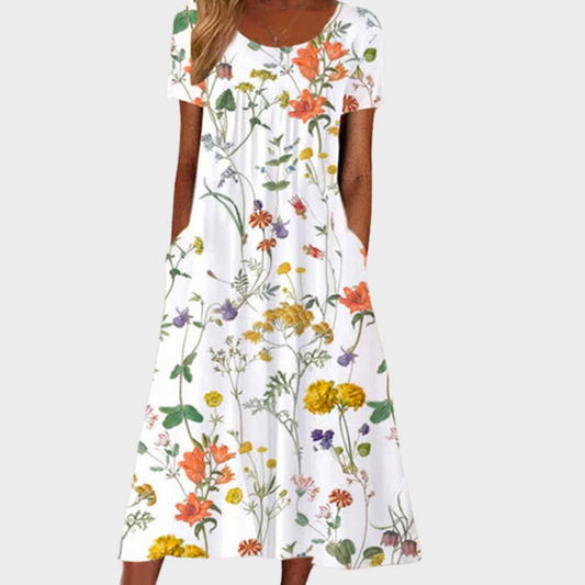 DOMINIQUE™ | WITTE JURK MET BLOEMENPRINT DAMES