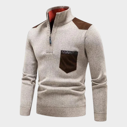 GRAY™ | GEBREIDE TRUI MET RITSSLUITING HEREN