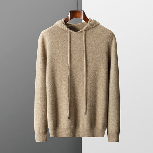 Wollen herentrui met capuchon