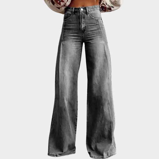 AMELIE™ | WIJDE SPIJKERBROEK MET HOGE TAILLE DAMES